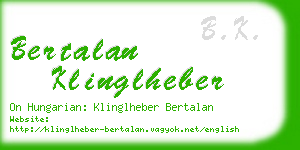 bertalan klinglheber business card